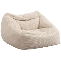 HOME DELUXE - Sitzsack COZY - Stoff: Samt Cord, Farbe: Beige - Maße: 100 x 88 x 80 cm, inkl. Füllung I Sitzmöbel Bean Bag Sitzsäcke