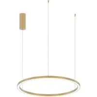 LUCE Design LED-Pendellampe Hoop, goldfarben, Ø 80 cm, Metall, CCT
