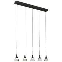 Azzardo LED-Pendelleuchte Dalmatia 5 schwarz AZ2910 25W 1500lm 3000K IP20 80cm schwarz