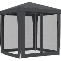 vidaXL Partyzelt mit 10 Mesh-Seitenwänden Anthrazit 3x12 m HDPE