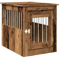 vidaXL Hundekäfig im Möbelstil Altholz-Optik 55x75x65 cm Holzwerkstoff