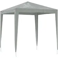 Syfax Party-Zelt 200 x 200 x 240 cm Hellgrau PE und Stahl