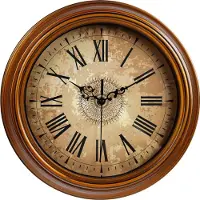 IvoQ Vintage Retro Wanduhr – 30cm - Lautloses Uhrwerk - ABS/Metall - Vintage