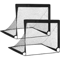 IvoQ Fußballtore 2er Set – Kompakt, Robust & Perfekt für Draußen – Schnell Aufbaubar – Inklusive Erdnägel