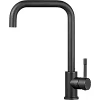 Unyqoos Schwarze Küchenarmatur Edelstahl 304 – Einhebelmischer mit 360° schwenkbarem Auslauf, keramischer Kartusche & wassersparendem ABS-Aerator