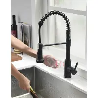 OEM Schwarze Küchenarmatur mit Infrarot-Sensortechnologie und einem ausfahrbaren Duschkopf für den besten Wasserfluss