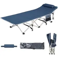 Markenlos Campingbett für Erwachsene - Stabil und tragbar mit extra dickem Matratzenauflage