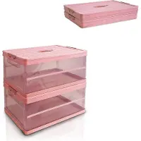 OEM Opvouwbare Kunststoff-Organizer - Kofferbak-Organizer für Auto - Transparent - Rosa