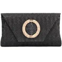 OEM Raffia-Strandtas für Damen - elegante schwarze Crossbody-Tasche für Sommer, Strand, Hochzeiten und Formelle Feiern, Handtasche mit abnehmbarer Kette