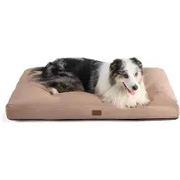OEM Wasserfester Hundebett XXL waschbar - großes Hundematratze für große Hunde mit wasserabweisender Oxford-Stoff - taupe XL 111 x 89 x 10 cm