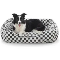 OEM Hunde-Stress-Kissen für mittelgroße Hunde, waschbares Hunde-Polster, Übergangsbett für Bordercollies und Labrador-Retterhunde, Frottier-Kissen, Maße 76×61×23 cm.