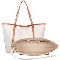 OEM Beige Handtas mit Extra Größe, großem Innenfach und Handgriffen, inklusive Schlüsselanhänger