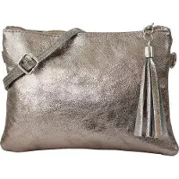 OEM Leder Schultertasche Kleine Clutchtasche 22x15cm Anny G248 Bronze
