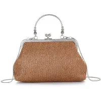 OEM Elegante Retro Schoudertas in Raffia Geweven met Schouderketting für Strandfest und Hochzeit