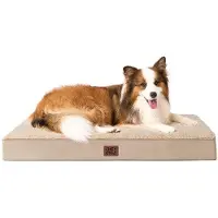 OEM Großes Hundebett für XL-Hunde, 104x68x9cm, waschbar, Hundeunterlage mit weichem Kissen, Hundematratze für die Couch, Militärfarbe Khaki