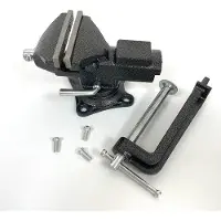 OEM Universal-Beißsatz mit 360-Grad-Tischbeißer und Schnellverschluss - Ideal für Heimwerker- und Hobbywerkbank - 84 cm Tischbreite mit drehbarer Tischfläche - mit schnellstellbarer Handgriff.