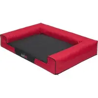 Markenlos Hunde Bett XXL - Rot mit Schwarzer Matratze - Komfortabel und Langlebig 118 x 78 cm