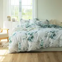 OEM Katoenen Bettwäscheset mit Blumenmuster und Schnüren.
