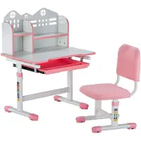 JMXZ Azomor️ Höhenverstellbares Kinder-Schreibtischset mit Ergonomischem Stuhl und Stauraum
