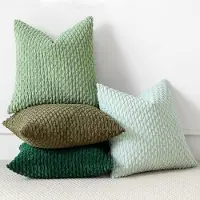 OEM Set aus 4 grünen Kissenbezügen aus weichem Flanell für Wohnzimmer und Schlafzimmer