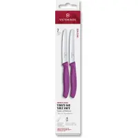 Victorinox Swiss Classic 6.7835.2C1 Tomato & Table Knife, Wavy, Purple, Tomatenmesser Set 2-teilig