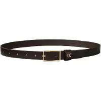 Calvin Klein Ledergürtel JEANS "SQUARE BUCKLE CK LOOP 25MM", Damen, Gr. 115, braun (delicioso), Rindsleder, Gürtel Ledergürtel, Größenverstellbar