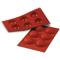 JMXZ Azomor Silikonbackform für individuelle Portionen mit sechs halben Kuppeln