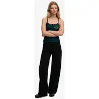 Superdry für Damen. W7011313A Schwarze Baggy-Hose mit mittlerer Leibhöhe (26/32), Lässig, Baumwolle