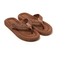 Brasileras Damen Sandalen mit rutschfester Sohle bequem schuhe für strand/schwimmbad/stadt braun 37 EU - UBFOPE