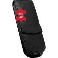 ONLINE Schreibgeräte ONLINE Echtleder-Etui Black in modischem Design als stilvolles Schreibgeräte-Accessoire, für drei Schreibgeräte