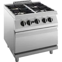 Kbs Gasherd 4 Brenner mit Gasofen 4x 6,0 kW 800x730x900 mm Pilotflamme