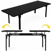 Northio Ausziehbarer Gartentisch für 12 Personen, 180-240 cm, Stahl & HDPE