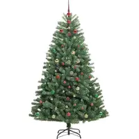 vidaXL Künstlicher klappbarer Weihnachtsbaum Grün 180 cm
