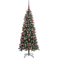 vidaXL Künstlicher Weihnachtsbaum Grün 150 cm PVC, Plastik und Stahl