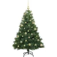 vidaXL Künstlicher Weihnachtsbaum mit 150 LEDs Grün 150 cm PE und PVC