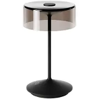 Sigor LED-Akkutischleuchte Numotion, schwarz, Glas, IP54, dimmbar