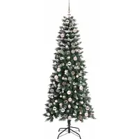 vidaXL Künstlicher Weihnachtsbaum Grün 180 cm PVC, Plastik und Stahl