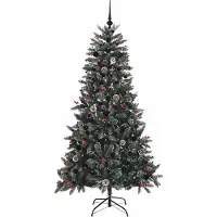 vidaXL Künstlicher Weihnachtsbaum Grün 180 cm PVC, Plastik und Stahl