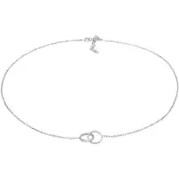 Elli Choker "Halskette Choker Ringe Kreis Minimal Trend 925 Silber" Gr. 36, silber, Halsketten, Damen, mit Steinen, Silber 925 (Sterlingsilber), Choker