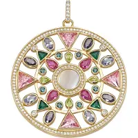 Giorgio Martello Milano Kettenanhänger "Anhänger Mandala, Silber 925", bunt (mehrfarbig), , Schmuckanhänger, Damen, Silber 925 (Sterlingsilber), Kettenanhänger