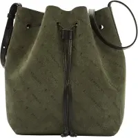 Liebeskind berlin Beuteltaschen - Monogram Diagonal Hydro Suede Bucket Bag M - Gr. unisize - in Grün - für Damen