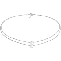 Elli Choker "Halskette Choker Layering Disc Kreis Geo 925 Silber" Gr. 36, silber, Halsketten, Damen, ohne Stein, Silber 925 (Sterlingsilber), Choker