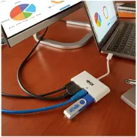 Tripp Lite U444-06N-H4GU-C USB-C Multiport Adapter – 4K HDMI, USB 3.x (5 Gbps) Naben-Port, GbE, 60 W PD-Aufladung, HDCP, Weiß, 3840 x 2160 Pixel