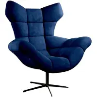 Domo DomoHome | Ergonomischer Relax-sessel mit 360° Dreh-und Schaukelfunktion - Soft Lux-Schaumpolster Modernes Design für Wohnzimmer Schlafzimmer Büro | 104x46x119 cm | Blau