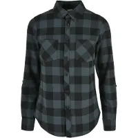 Urban Classics Langarmhemd "Damen Ladies Turnup Checked Flanell Shirt" 1 Stk.