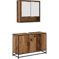 vidaXL Badezimmermöbel-Set 2 stk. Altholz 90 x 33 x 60 cm