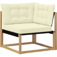 vidaXL Outdoor Ecksofa Massivholz Akazie Weiß