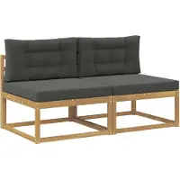 vidaXL 2 Stück Outdoor Mittelsofa Polyester Weiß