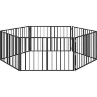 vidaXL Hundetor 6 stk. Schwarz 100 x 60 cm Verzinkter Stahl