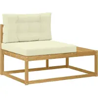 vidaXL Outdoor End Sofa mit Kissen Weiß 115 x 83 x 73 cm Polyester